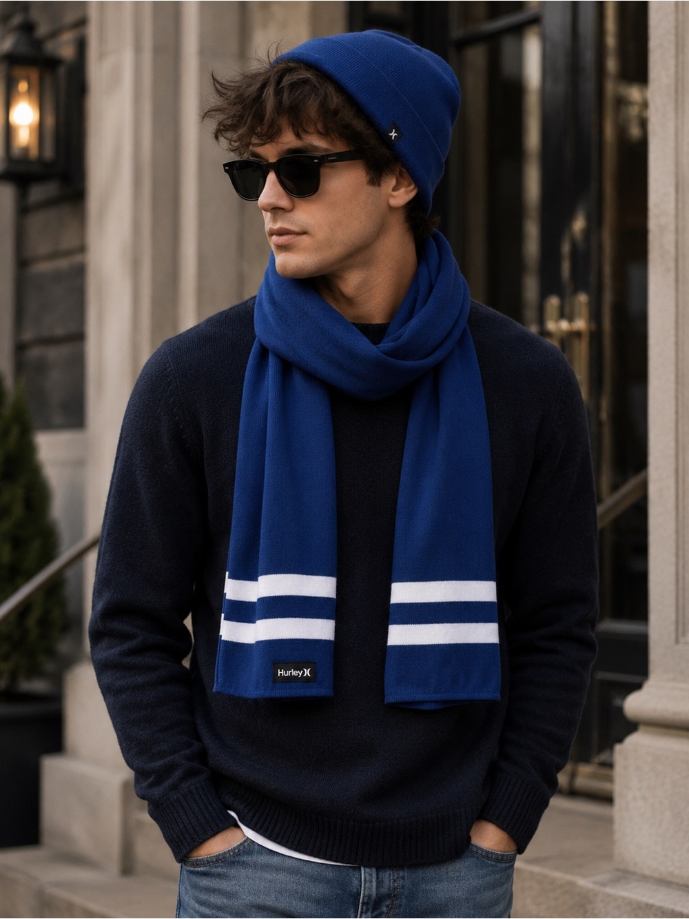 Hurley New Yorker Beanie and Scarf 2-Piece Set